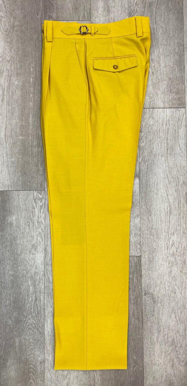 Tiglio Luxe Marbella Solid Yellow Wide Leg Pants (SIZE 52 ONLY) - 52
