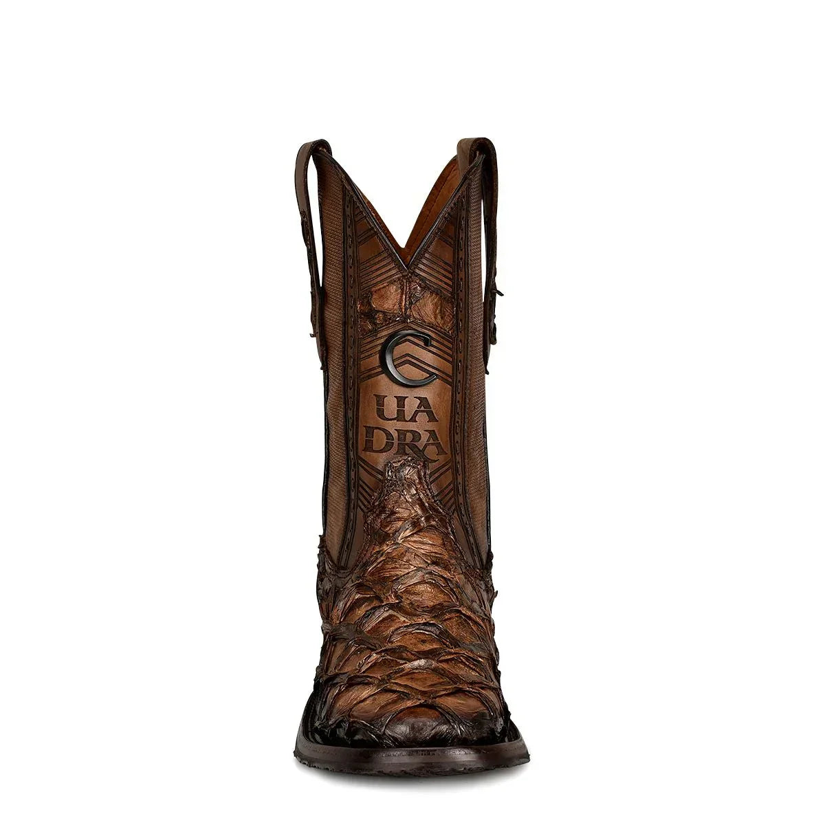 Mens Honey Fish Pirarucu Square Toe Cowboy Boots - Honey