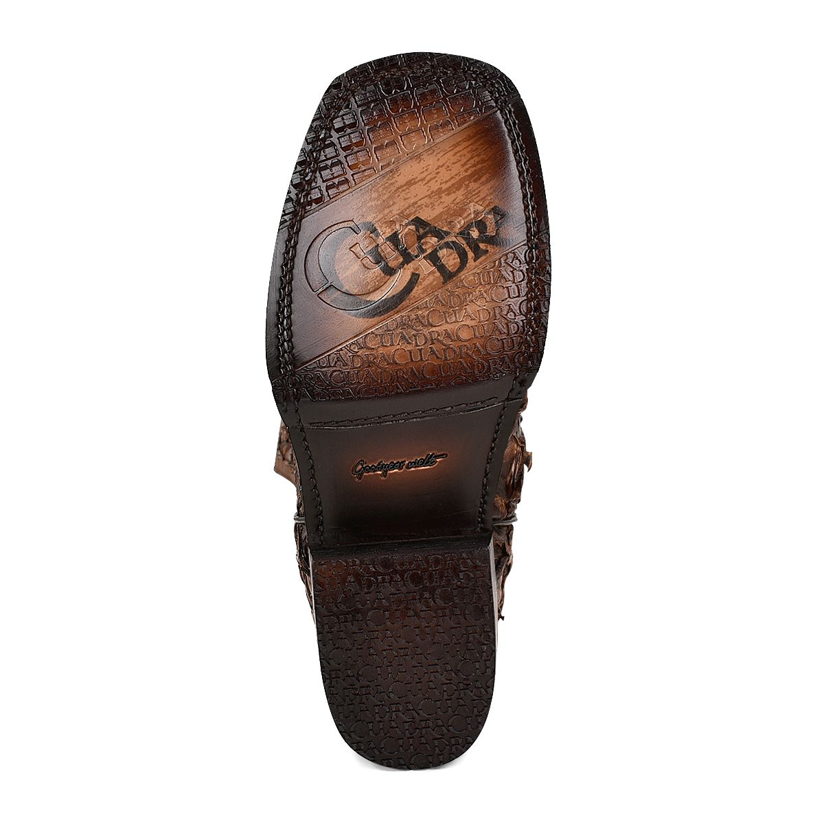 Mens Honey Fish Pirarucu Square Toe Cowboy Boots - Honey