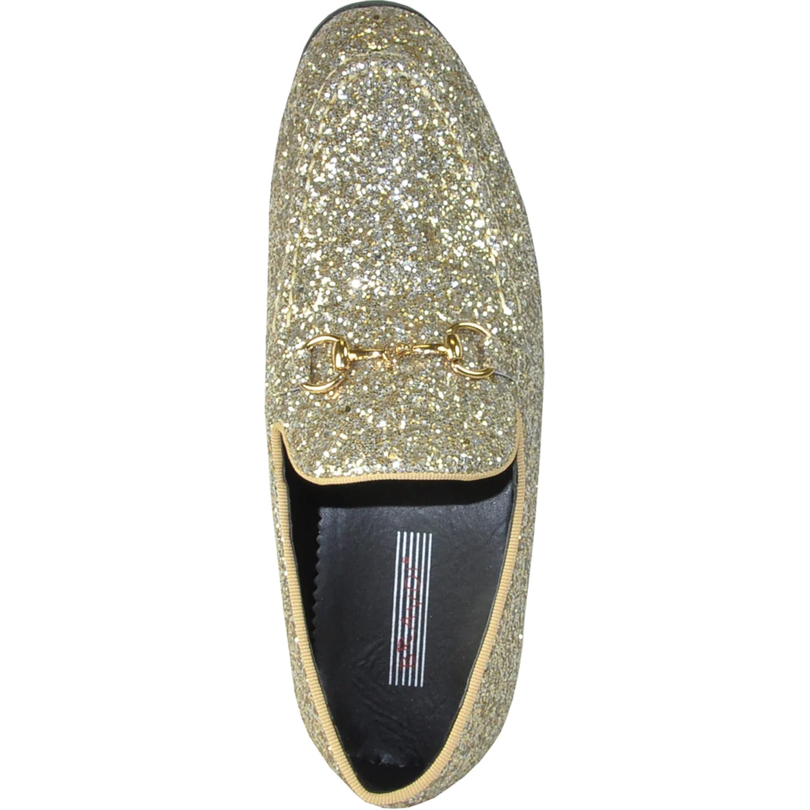 "Gold Sequin Prom 2025 Tuxedo Loafers - Modern Men's Glitter Footwear" - 7M