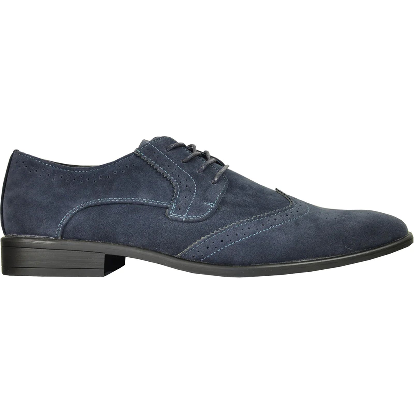 Navy Vegan Suede Wingtip Dress Shoe for Men - Wedding & Prom 2025 - 6M