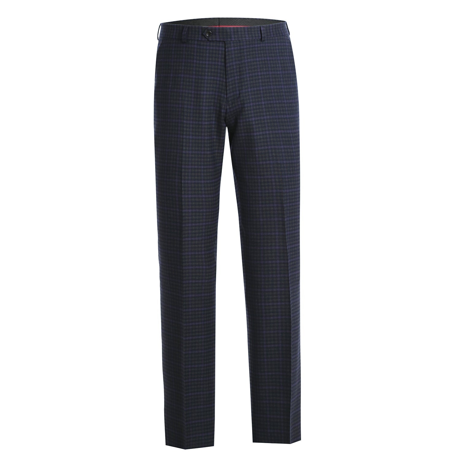 562-6 Men's Slim Fit Wool Stretch Checked Suits - 38Lx32W