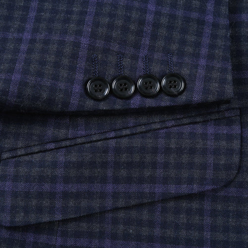 562-6 Men's Slim Fit Wool Stretch Checked Suits