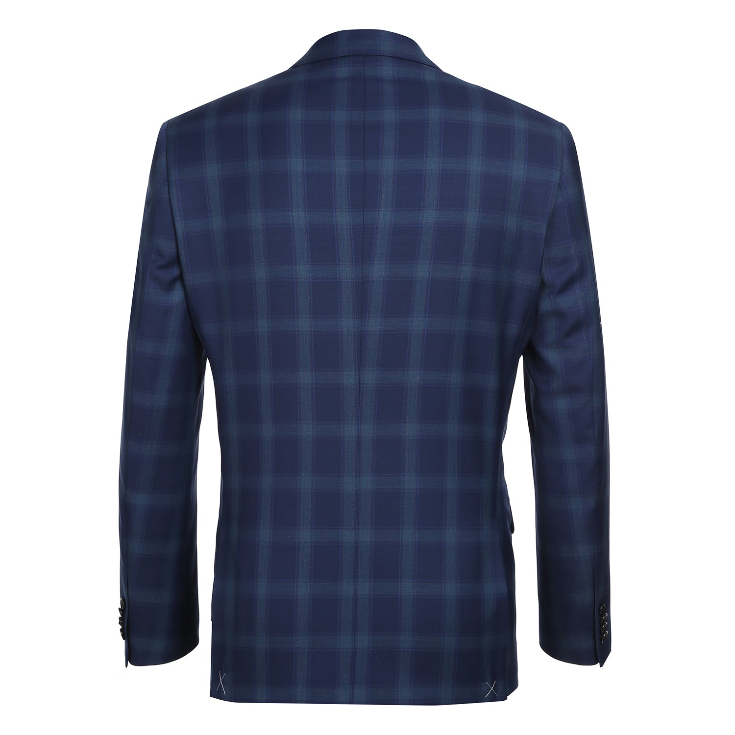562-5 Men's Classic Fit Wool Checked Suits - 38Lx32W
