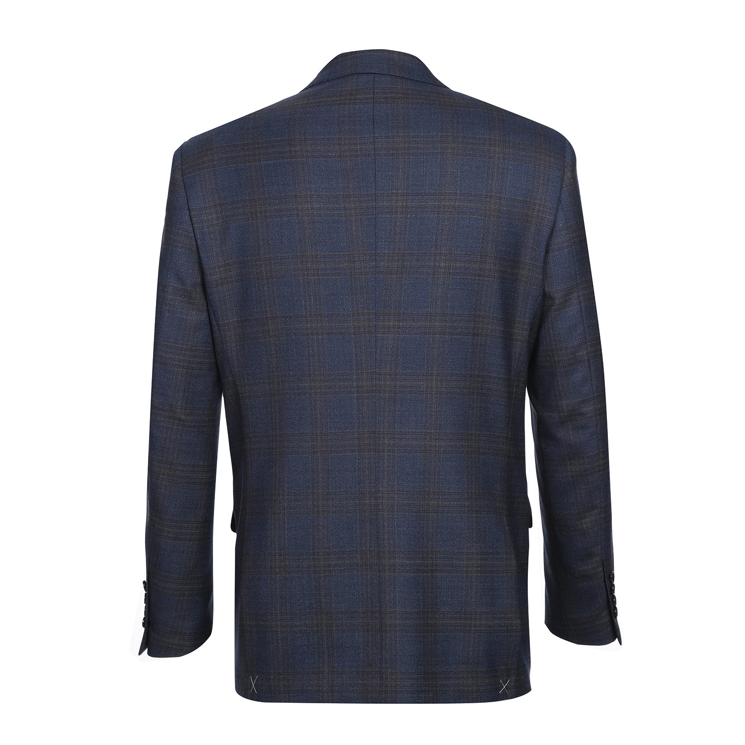 562-7 Men's 3-Piece Wool Stretch Checked Suits - 38Lx32W