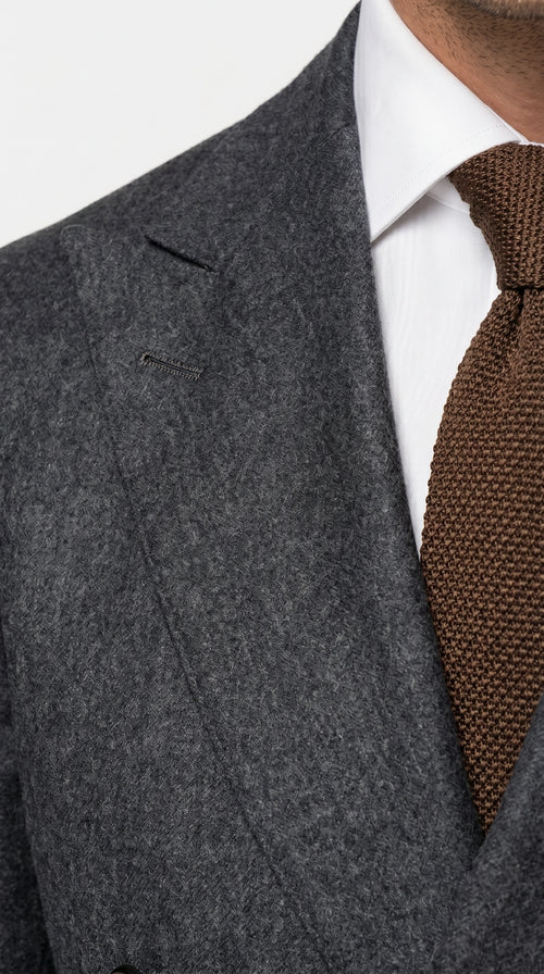 Men’s Charcoal Double Breasted Blazer, Formal Wedding Business Casual Sport Coat Jacket Wool Fabric