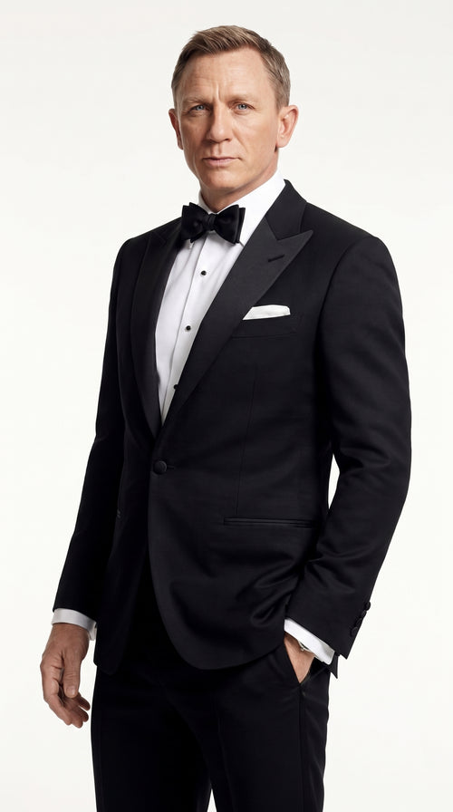 Men’s James Bond Style Black Dinner Jacket Blazer – Classic Formal Tuxedo Evening Wear