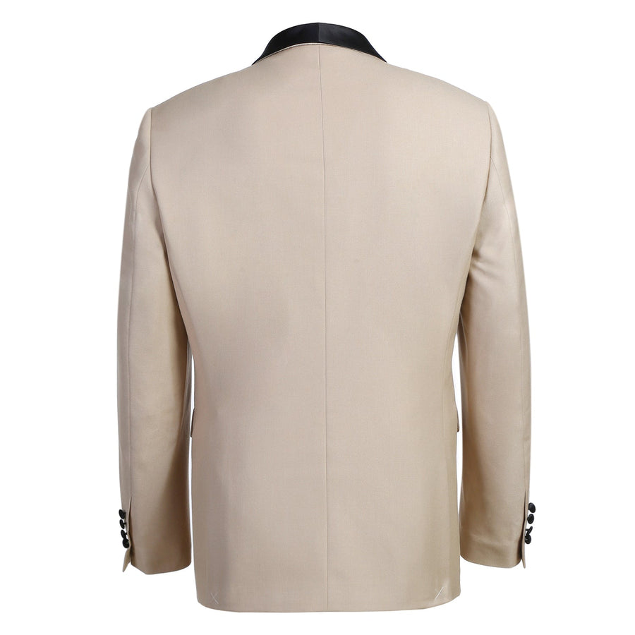 "Tan Slim Fit Shawl Collar Tuxedo - Traditional Men's Style"