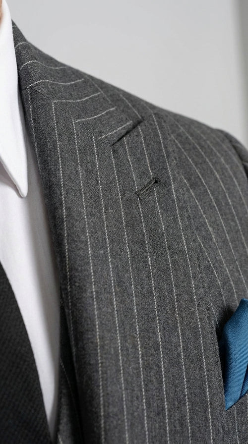 Men’s Thomas Shelby Peaky Blinders Gray Wool Suit Out fit Charcoal Grey Pinstripe 3-Piece Vintage 1920s Suit