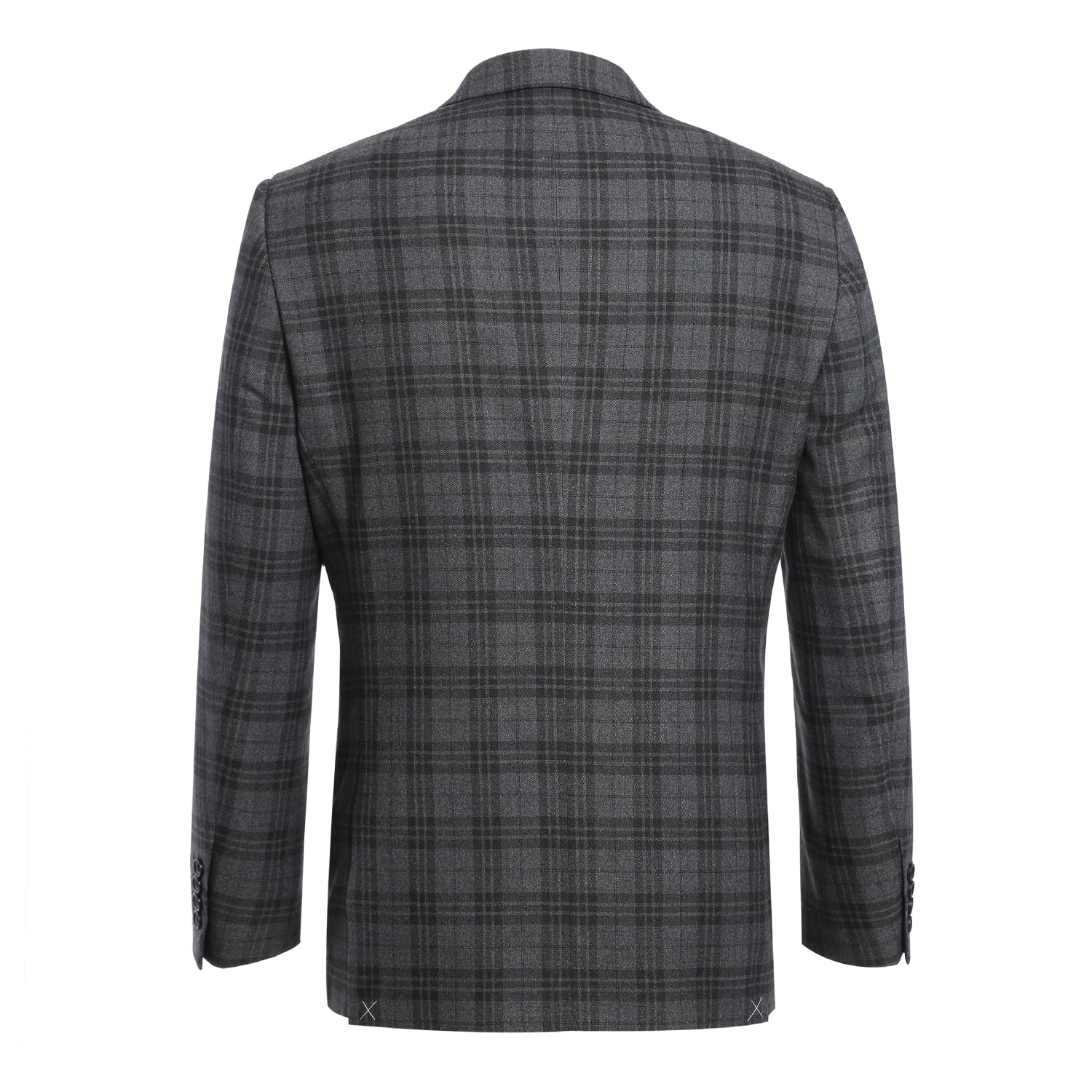 294-15 Men's Slim Fit Checked Suits - 38Lx32W