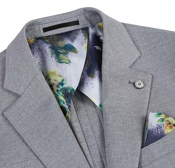 Half Canvas Slim Fit Blazer in Gray - 38R