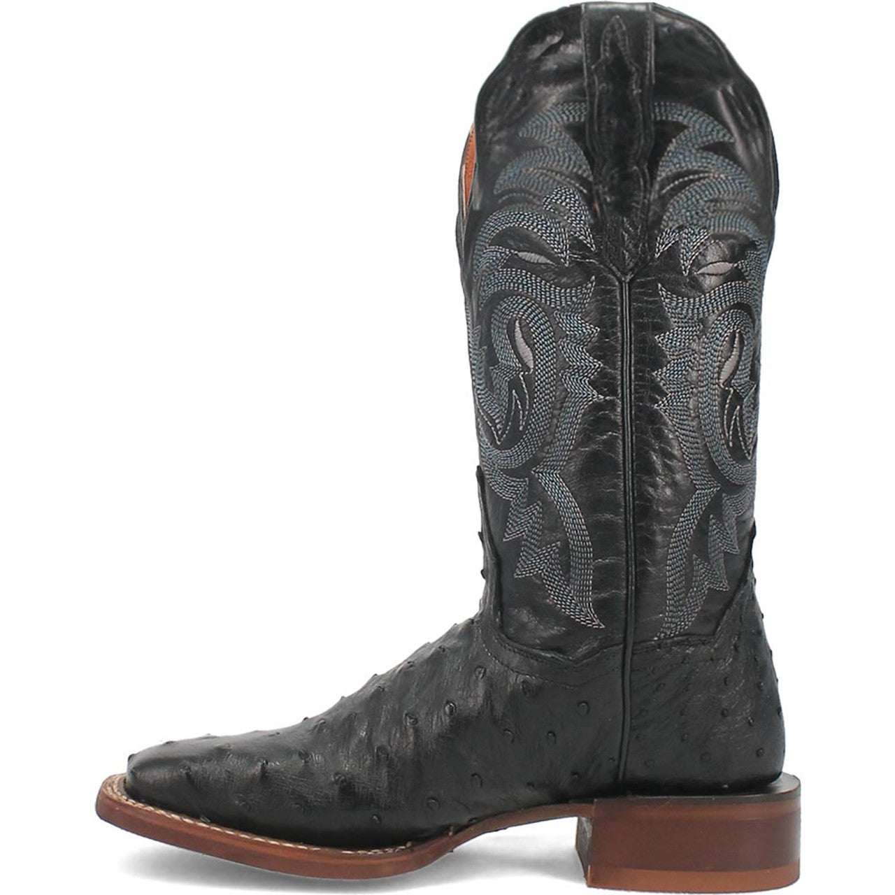 Dan Post Kylo Black Full-Quill Ostrich Boots - 7M