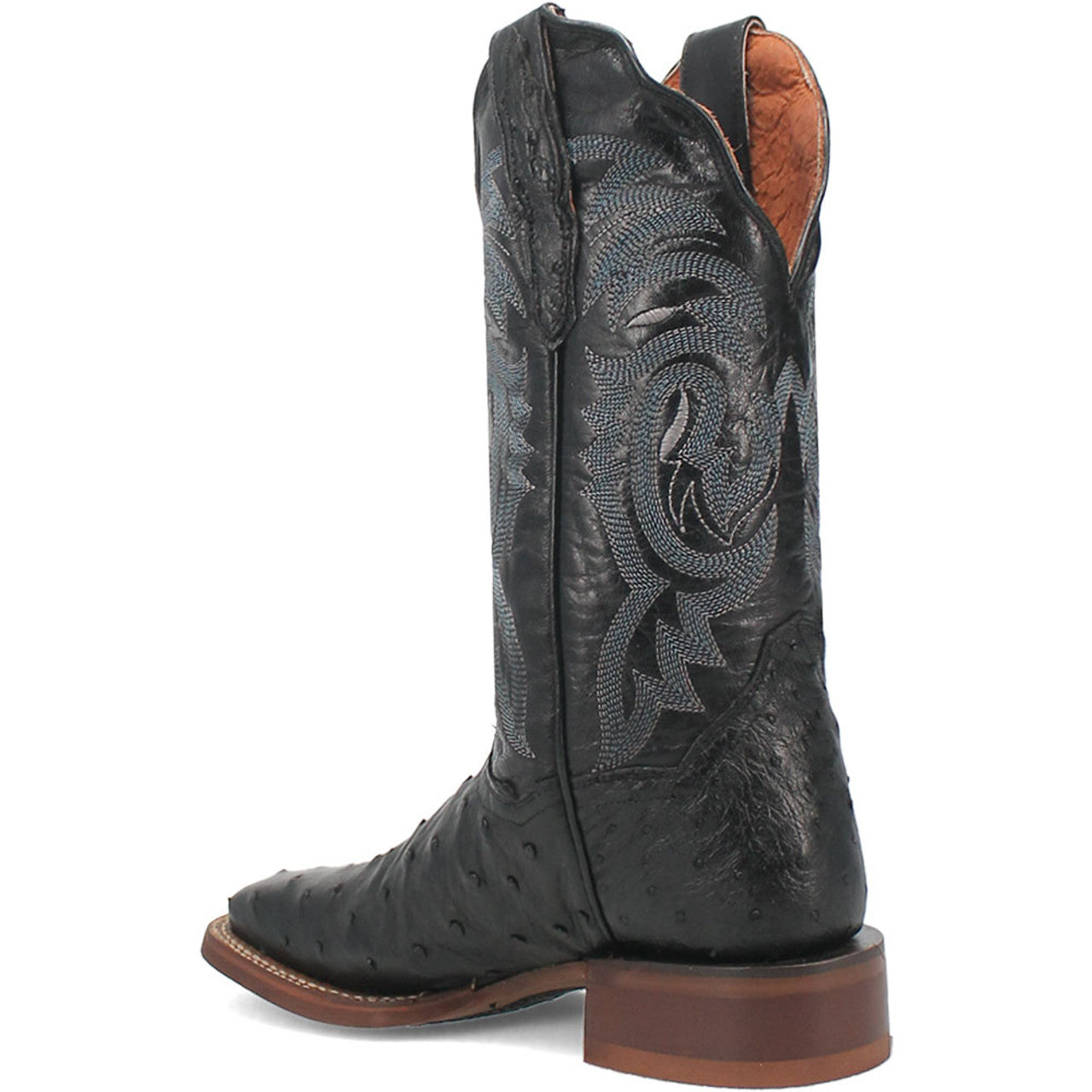 Dan Post Kylo Black Full-Quill Ostrich Boots - 7M