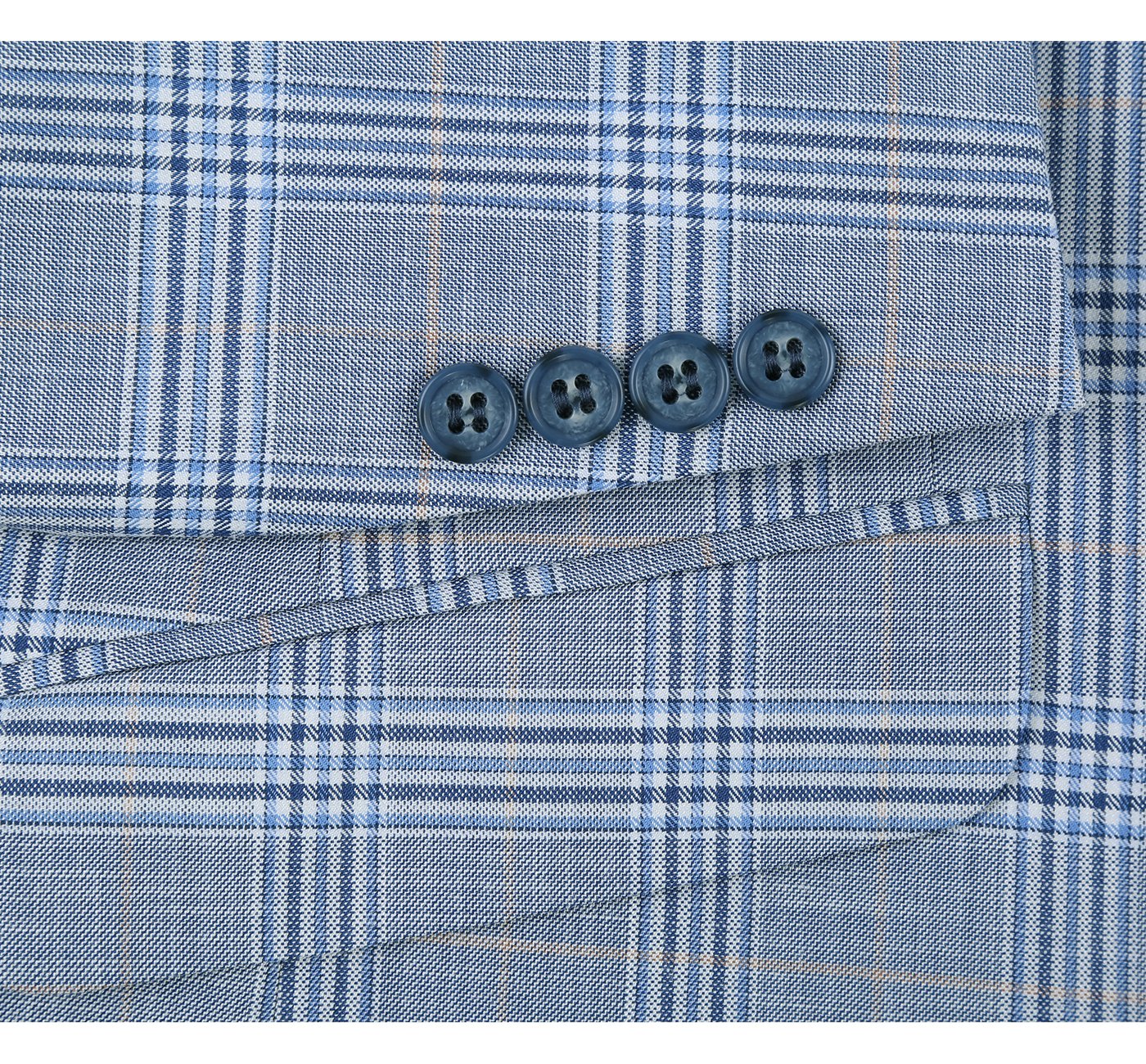 293-3 Men's 2-Piece Slim Fit Notch Lapel Stretch Windowpane Suit - 34Sx28W