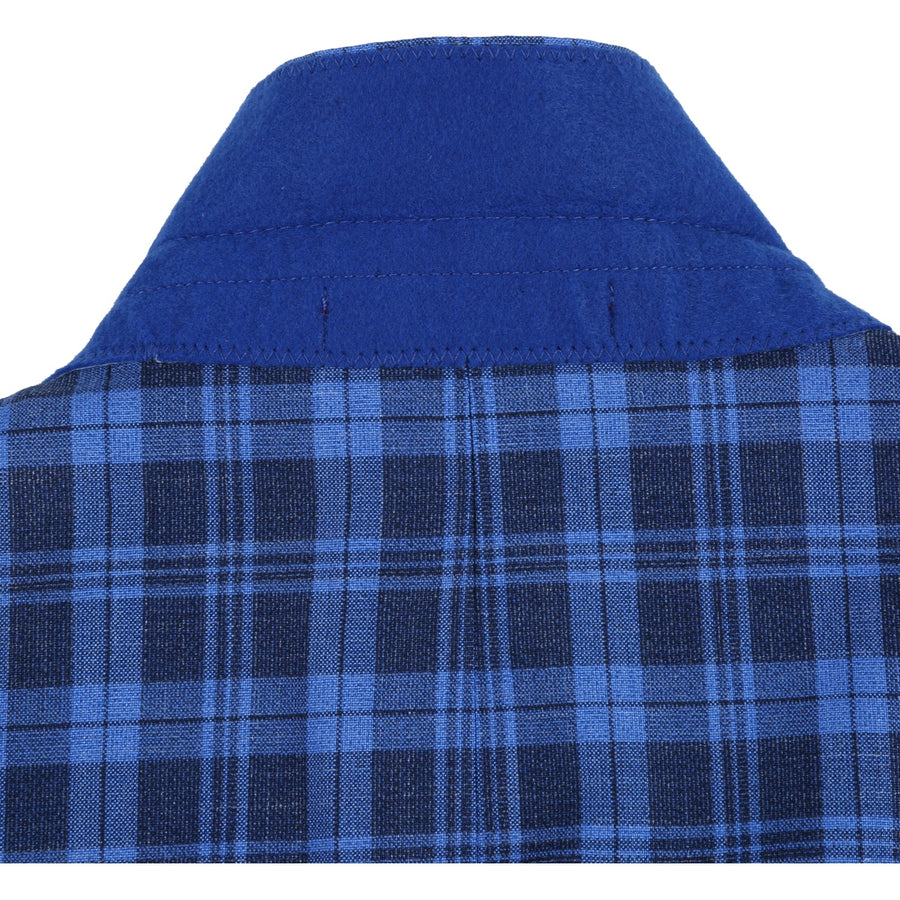 "Men's Slim Fit Blazer - Two Button Sport Coat in Royal & Navy Blue Windowpane Plaid" - 36 Short