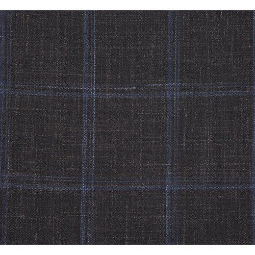 "Brown Windowpane Plaid Wool & Linen Sport Coat Blazer - Men's Classic Fit"