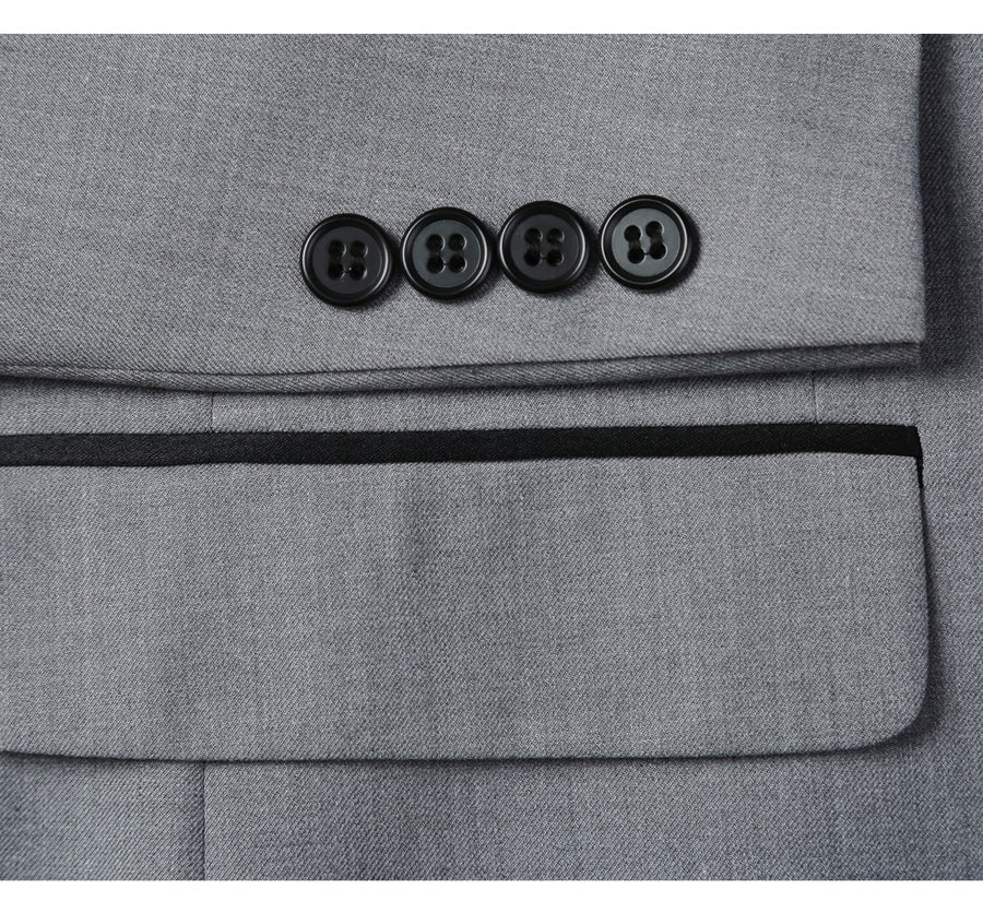 "Grey Slim Fit Shawl Collar Tuxedo - Traditional Men's Style" - 34 Short