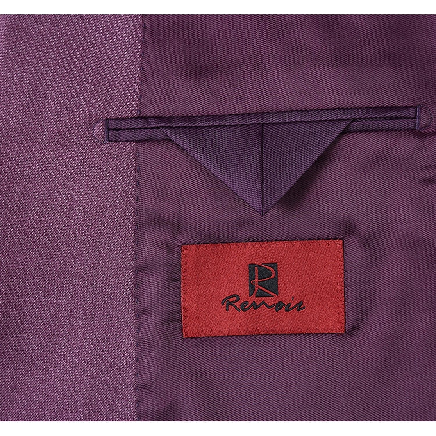 293-16 Men's Slim Fit Notch Lapels Berry Solid Suits - 38Lx32W