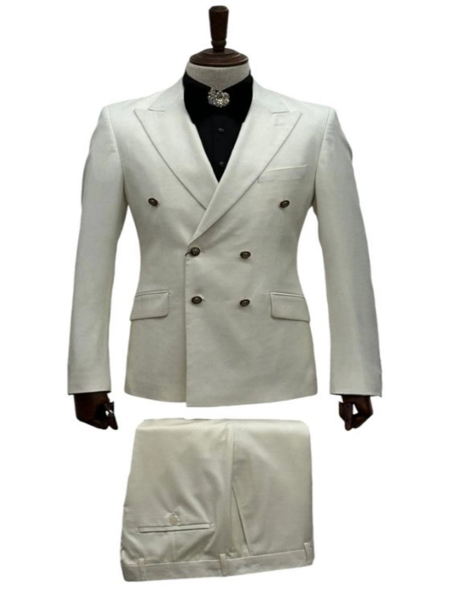 Ivory Wedding Suit - Cream Tuxedos Suit - Ivory Dinner Jacket Plus Pants - Coat Size 38