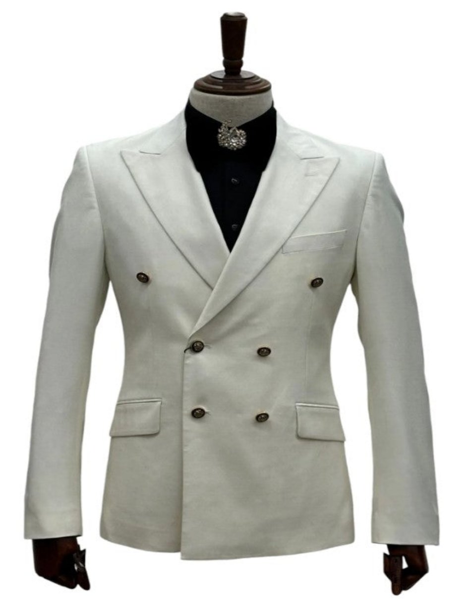 Ivory Wedding Suit - Cream Tuxedos Suit - Ivory Dinner Jacket Plus Pants - Coat Size 38