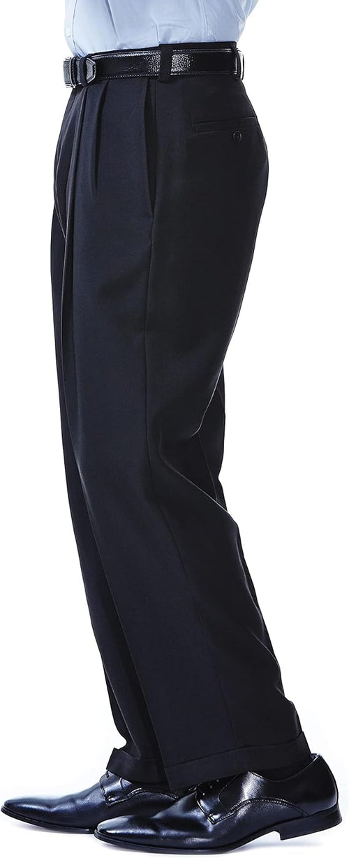 Mens E-Clo Repreve Classic Fit Pleat Front Dress Pant with Hidden Expandable Waistband