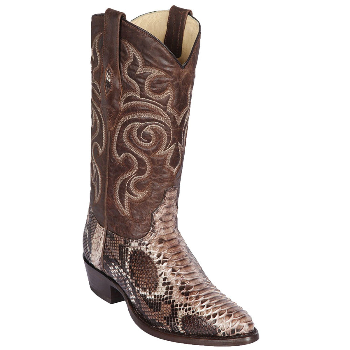 Brown Snakeskin Boots R-Toe - D