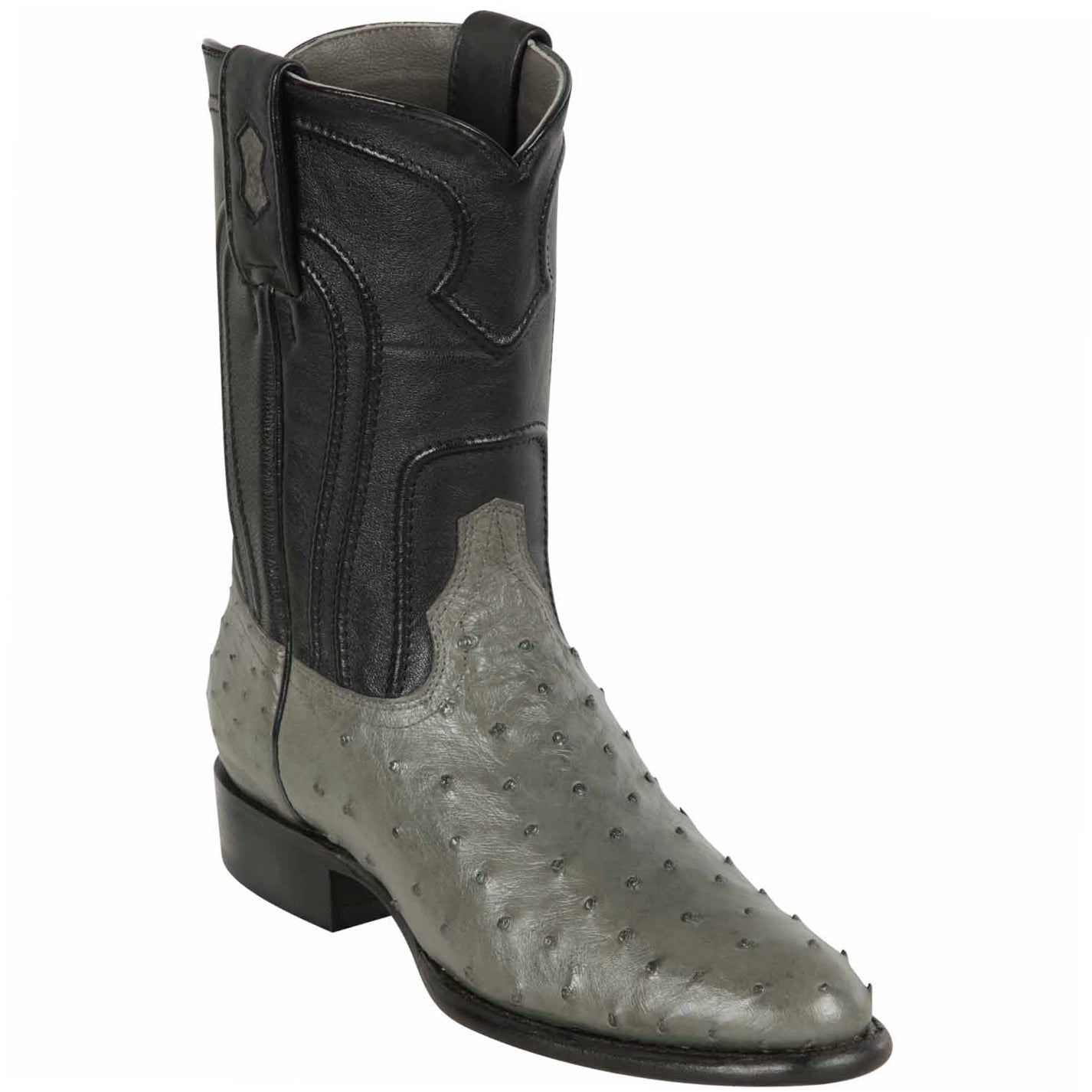 Grey Ostrich Roper Boots - EE