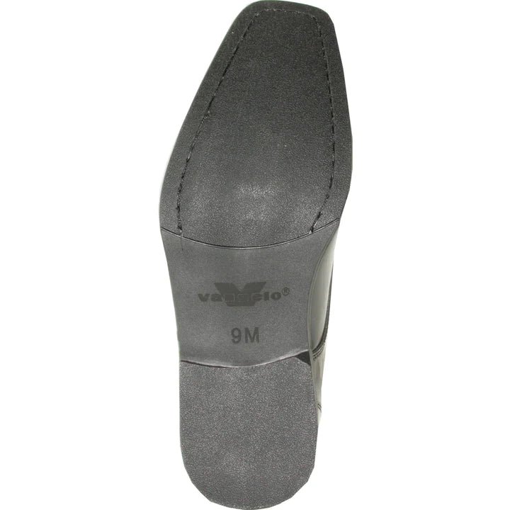 MENS MODERN POINTY SQUARE TOE OXFORD PATENT SHOE IN BLACK - 6.5M