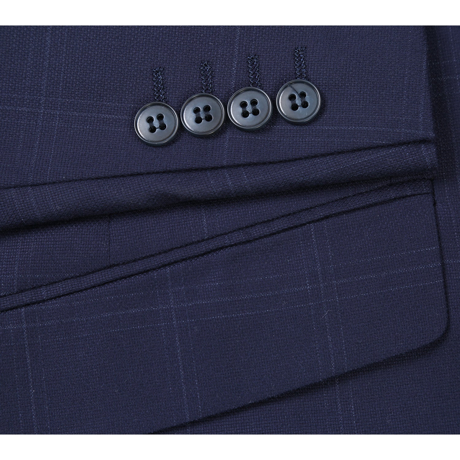 293-29 Men's Slim Fit Checked Suits - 38Lx32W