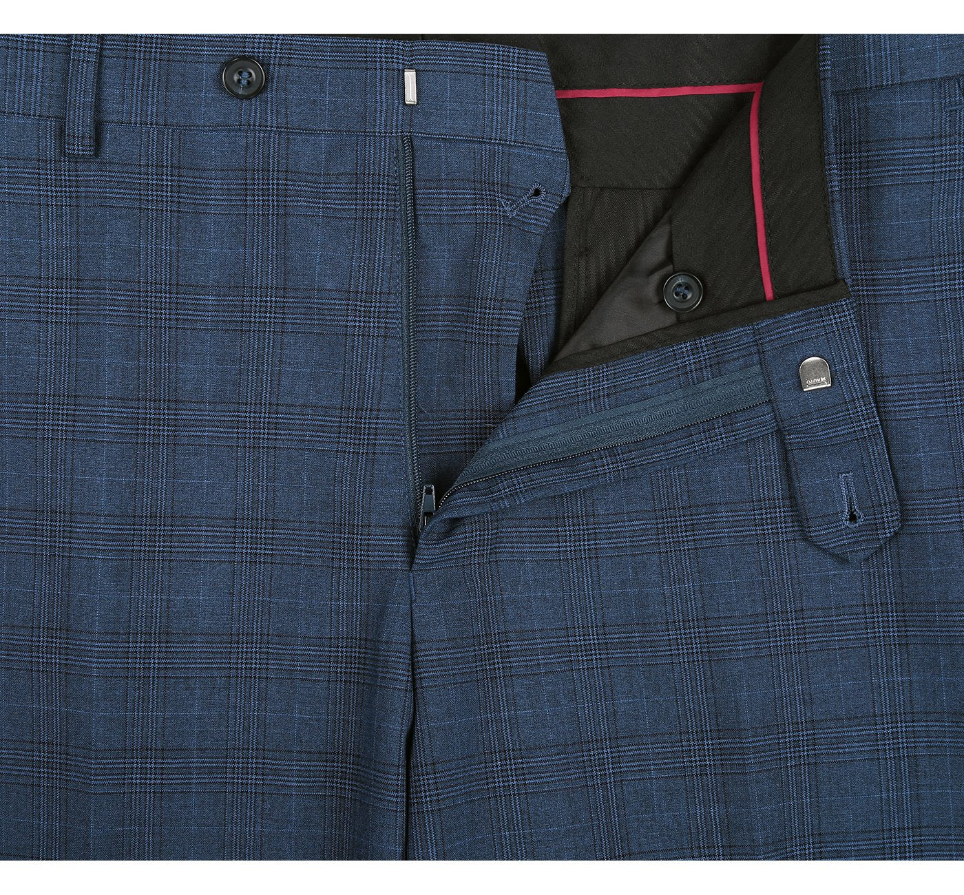 278-2 Men's 3-Piece Classic Fit Single Breasted Windowpane Suit - 34Sx28W