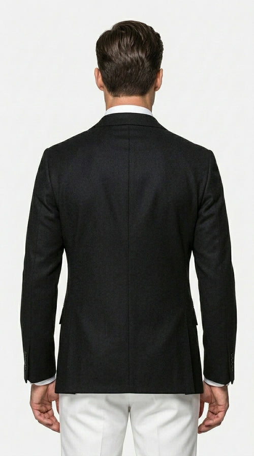 Men’s Black Double Breasted Blazer, Formal Wedding Business Casual Sport Coat Jacket