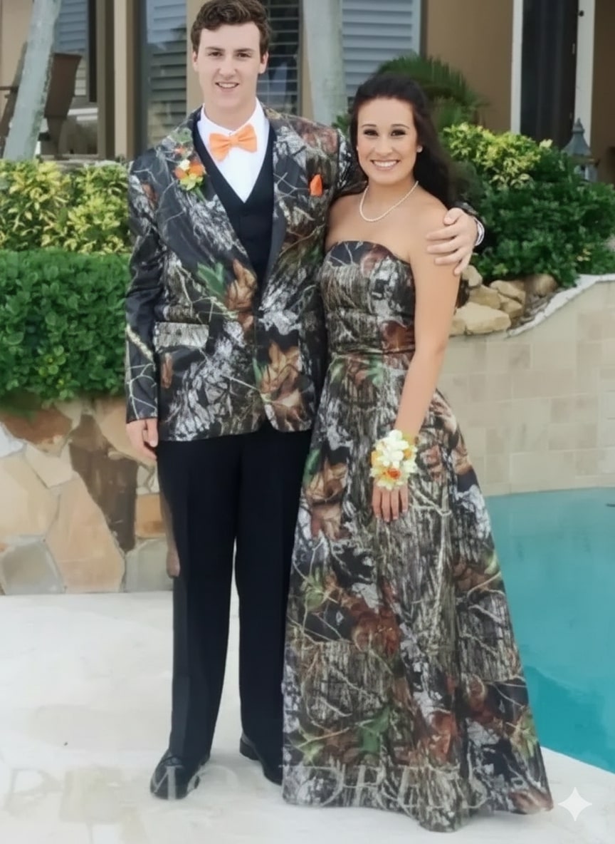 Mens Camo Sport Jacket - Camouflage Blazer - Camo Sport Coat in Green and Brown Color - 36 Short