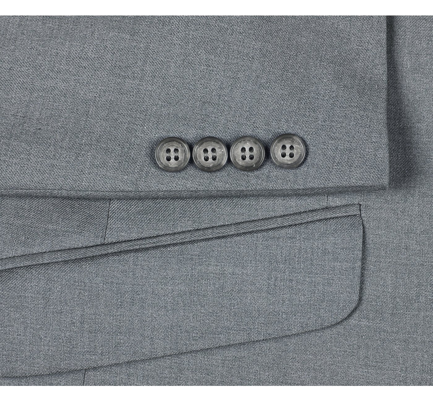 2110-2 Men's Slim Fit Solid Stretch 2-Piece Suit - 34Sx28W
