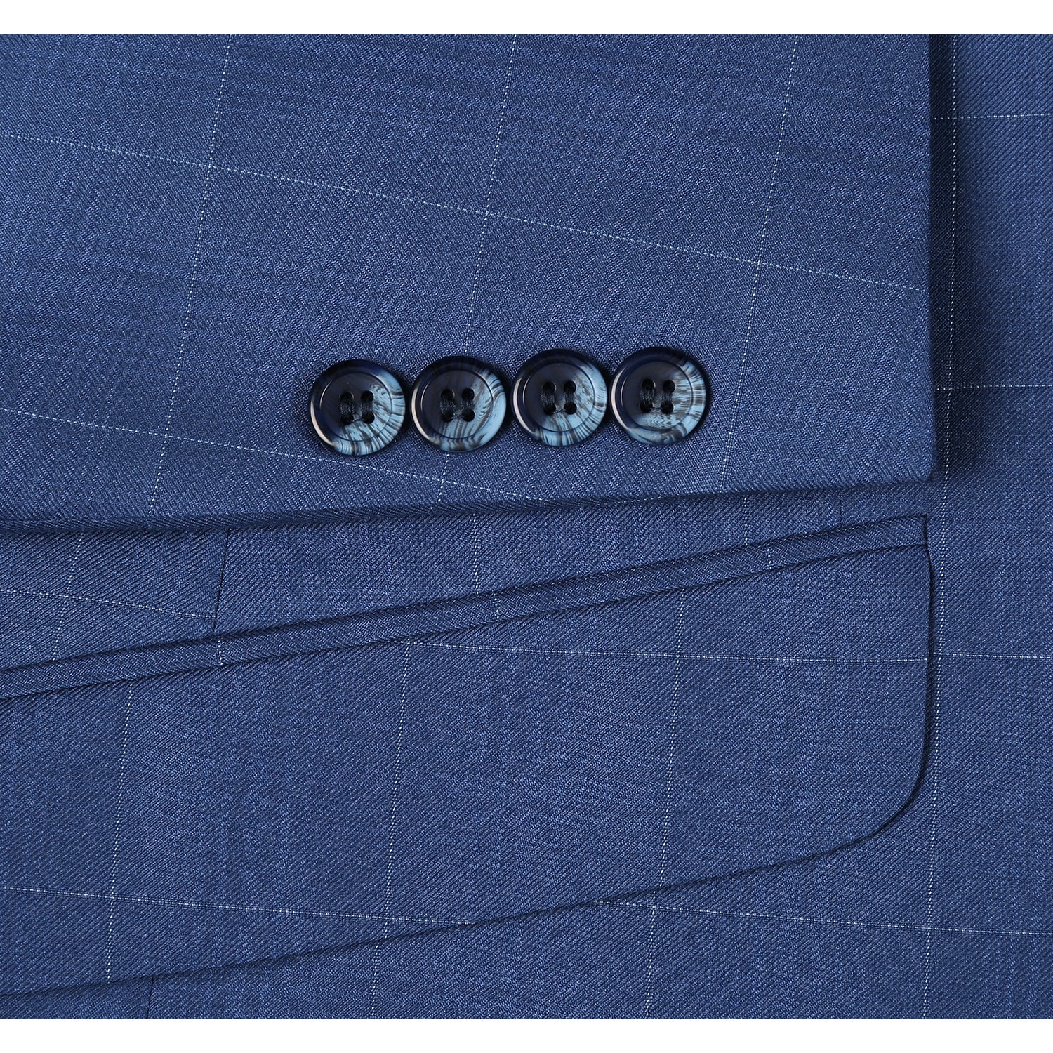 291-20 Men's Slim Fit 2-Piece Single Breasted Check Dress Suit - 36Sx30W