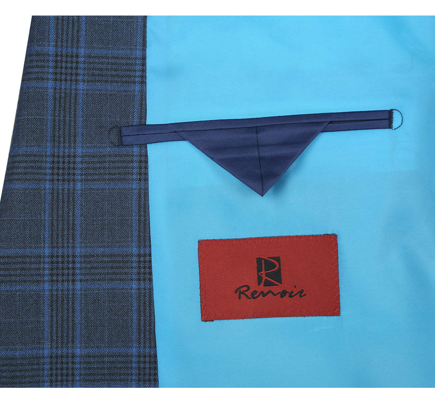 293-6 Men's Two Piece Classic Fit Windowpane Check Dress Suit - 36Sx30W