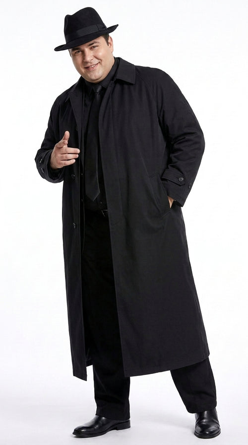 Men’s Undertaker Inspired Black Trench Coat – WWE Wrestling Style Long Full-Length Overcoat