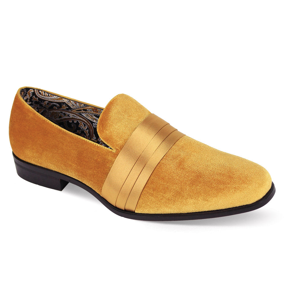 Uptown Hustle in Gold Sleek Velvet Loafers - 7 Standard / D / Medium