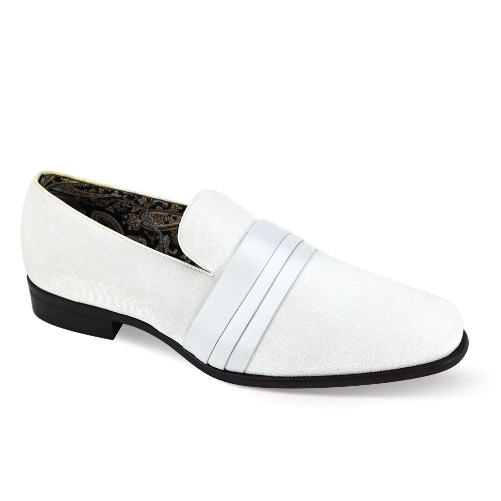 Uptown Hustle in White Sleek Velvet Loafers - 7 Standard / D / Medium