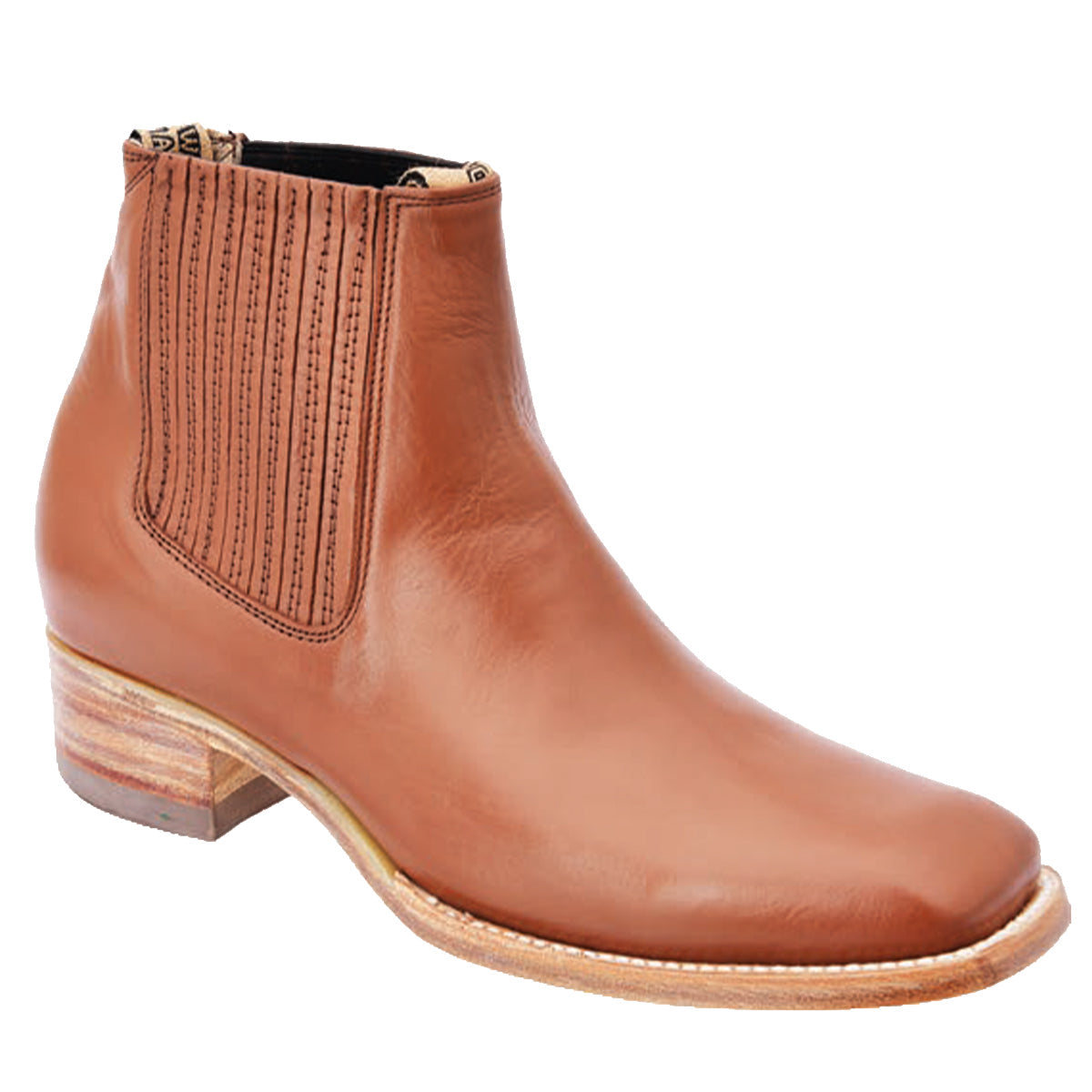 Mens Square Toe Ankle Boots - Tabacco