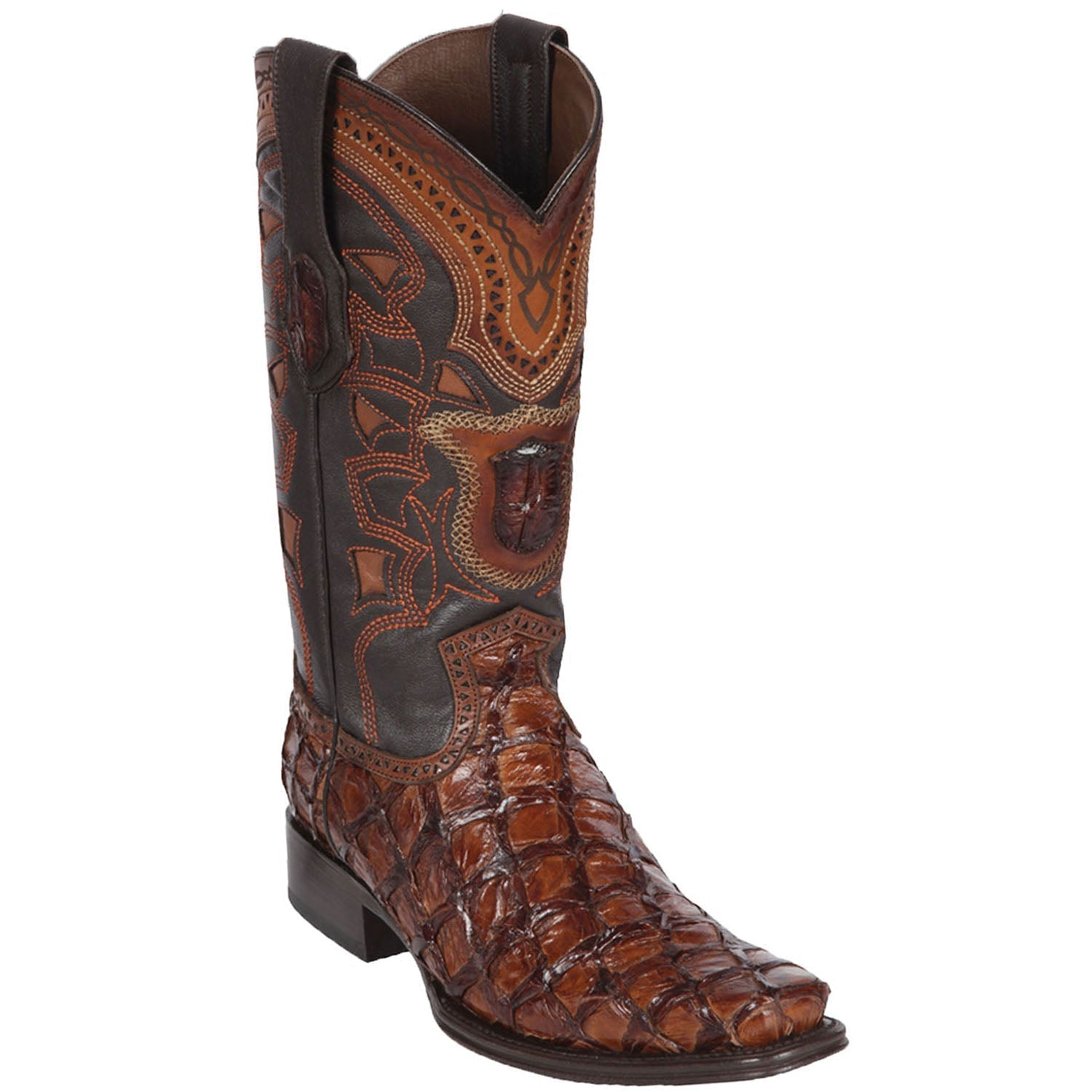 Men's Monster Fish European Square Toe Boots - Black