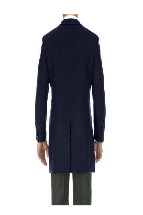 Navy Fall/Winter Essential Slim Fit Overcoat Wool Blend