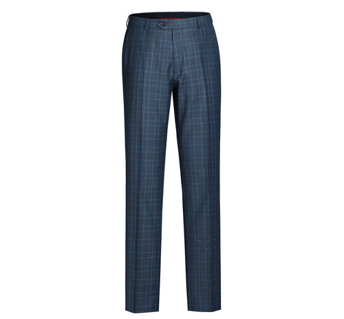 293-6 Men's Two Piece Classic Fit Windowpane Check Dress Suit