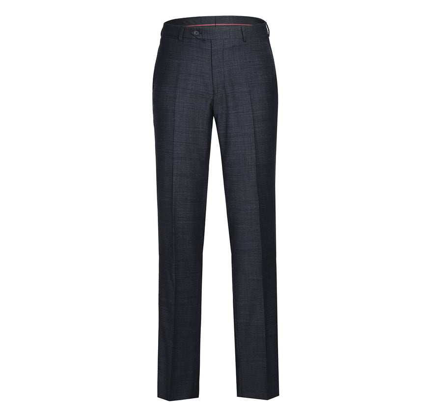 "Charcoal Grey Slim Fit Wool Suit - Men's Basic Two Button" - 34 Short