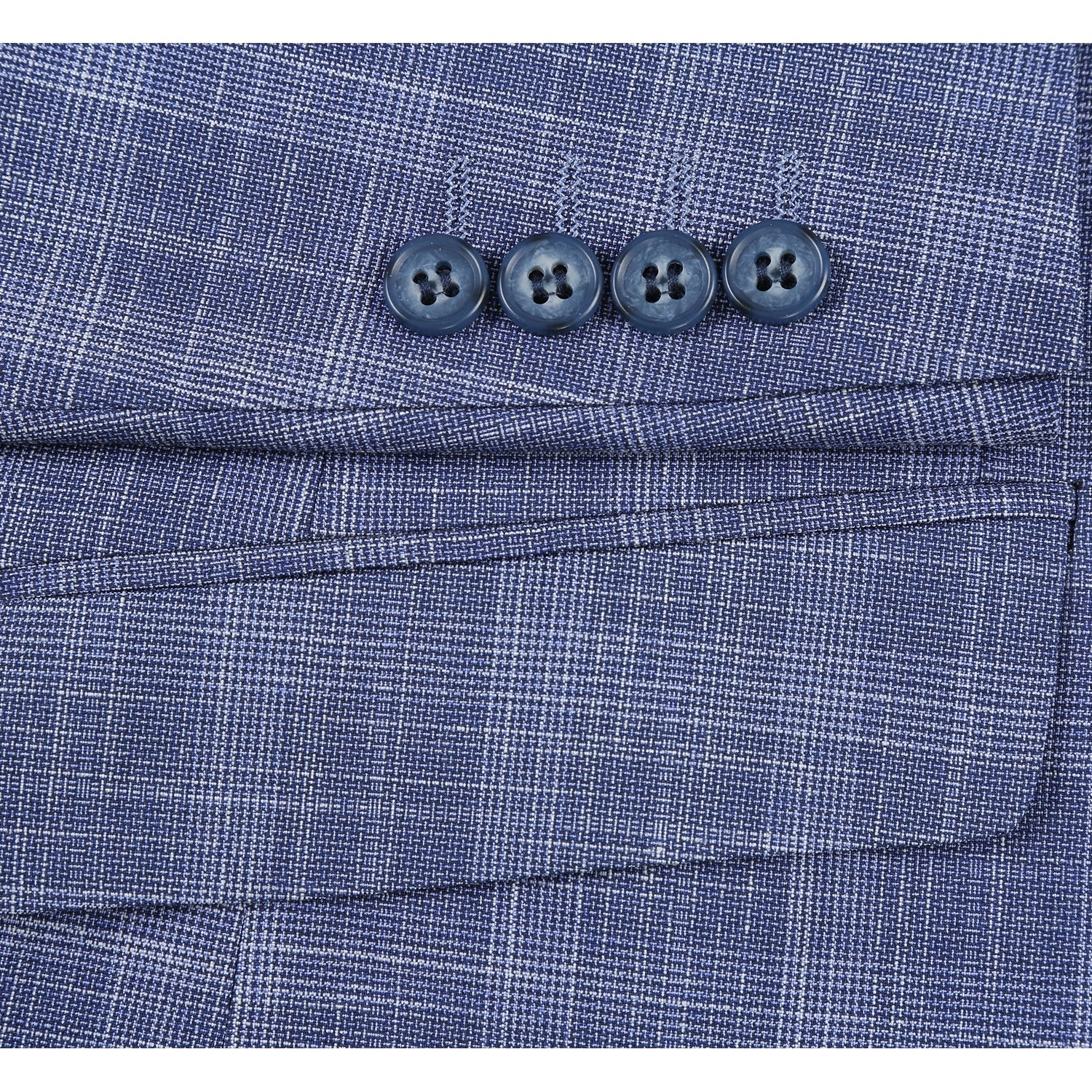 293-24 Men's Slim Fit Checked Suits - 38Lx32W