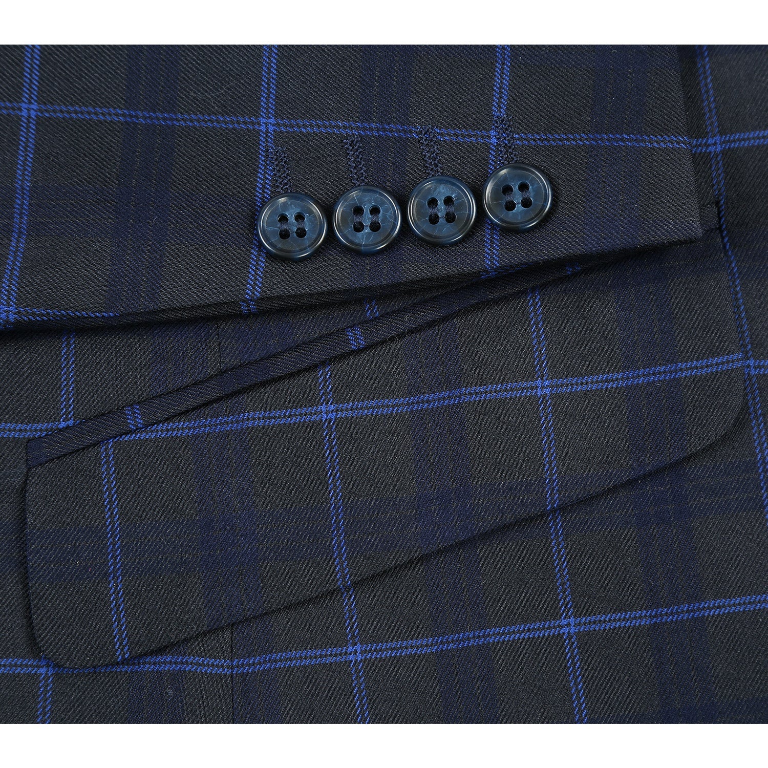 293-27 Men's Classic Fit Checked Suits - 38Lx32W