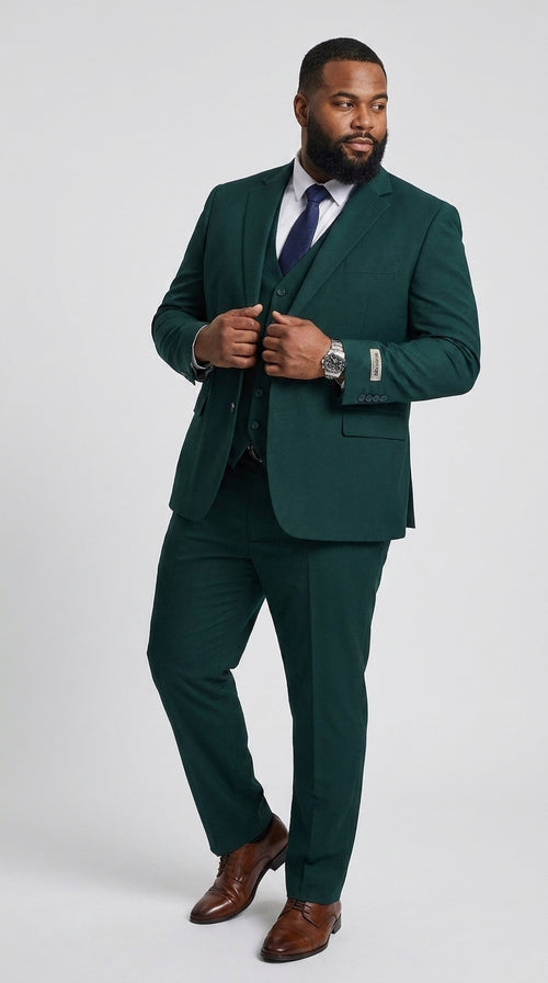 Stacy Adams Dark Teal Suit – Men’s 3-Piece Green Teal Wedding & Formal Suit Modern Fit
