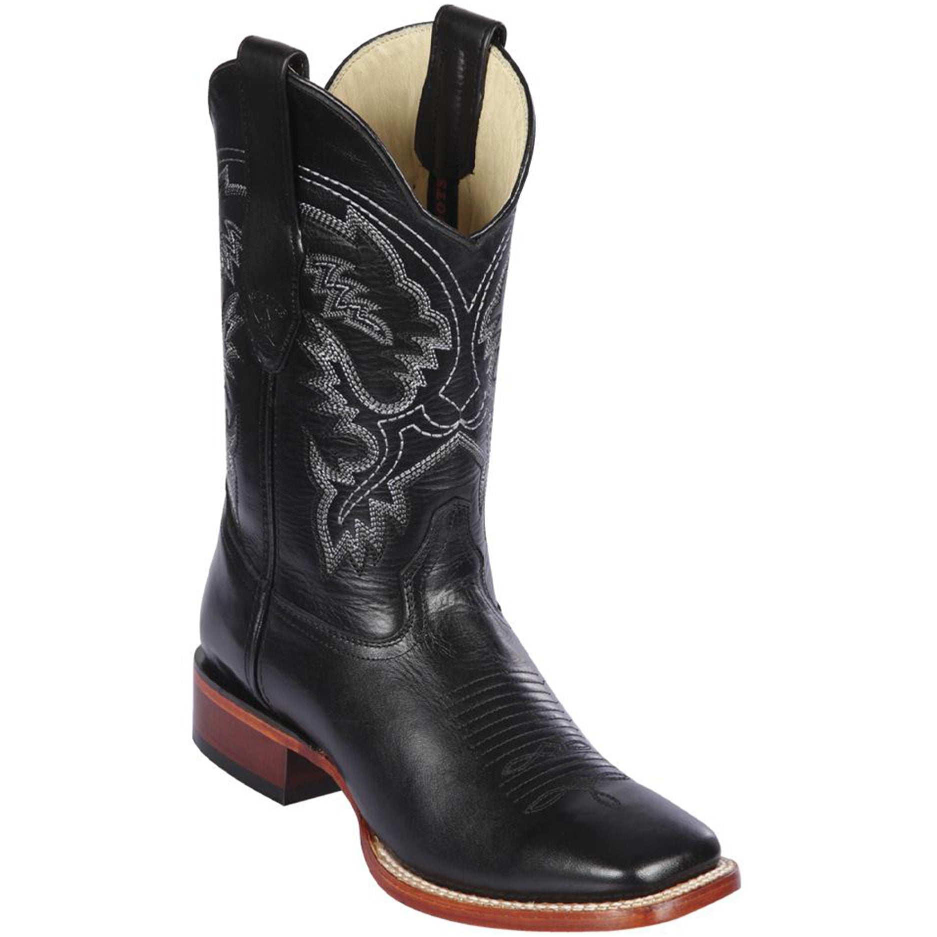 Black Square Toe Cowboy Boots - EE