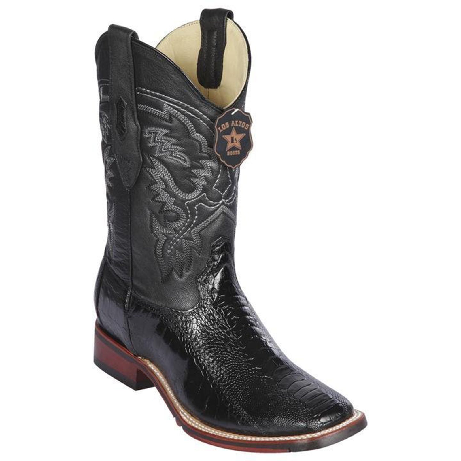 Ostrich Leg Square Toe Cowboy Boots - EE