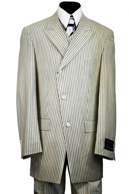 Canto Men's 3 Piece Microfiber Slanted Closure Fashion Suit