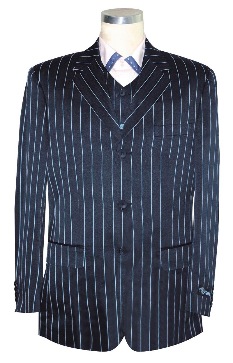 Canto Men's 3-Piece Microfiber Pinstripe Suit Fashionable & Bold - 38 Short Jacket+32 Waist Adjustable 28to34)(Height: 5 4 to5 7 )(Neck 15-16.5)S-M)